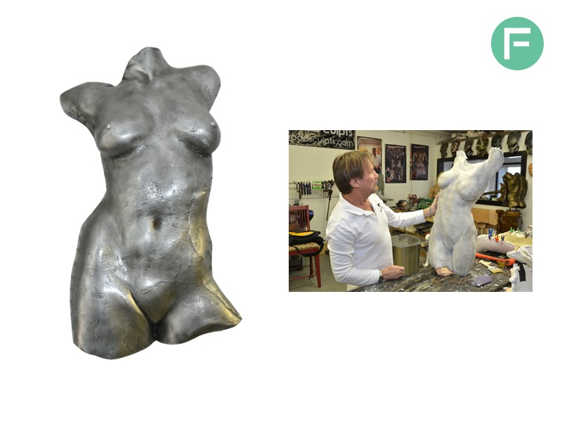 Lo scultore Clay Williams ha utilizzato il gesso modificato Duo Matrix DRYVE per realizzare questo busto di donna con la tecnica rotazionale